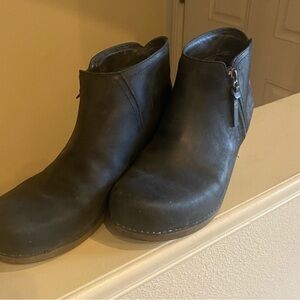 Dansko Classic Black Leather Booties